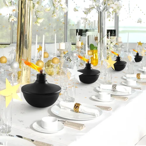 Vista 6 de ZSPENG Paquete de 2 antorchas de metal para mesa, antorchas de citronela de 23.5 onzas para exteriores, antorcha de llama recargable con mechas