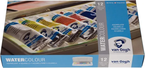 Vista 11 de Van Gogh - Juego de pintura para acuarela, lata de metal, 24 mitades