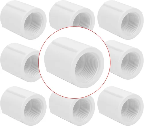 Vista 42 de Paquete de 20 adaptadores de acoplamiento niple de PVC de 1/2 pulgada (macho x macho) rosca de tubería PVC NPT de 1/2" para fontanería, uso