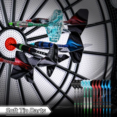Vista 6 de CyeeLife Punta de plástico para dardos – Juego de dardos de punta suave – 12 piezas de 0.63 oz con 4 colores de aluminio premium, 100 puntas