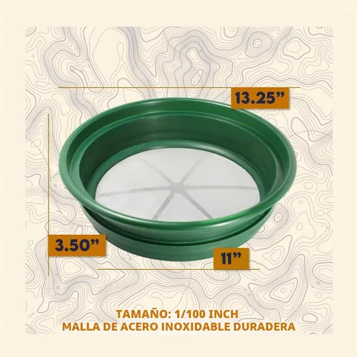 Vista 4 de SE Bandeja Clasificadora Apilable para Prospección de Oro de 13.25 Pulgadas de Ancho - Bandeja de Tamizado con Malla de Acero Inoxidable de 1/2