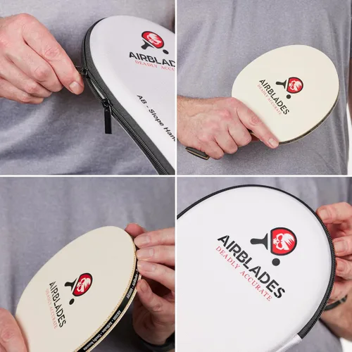 Vista 10 de Pala profesional de ping pong con estuche rígido de transporte Raqueta de tenis de mesa profesional Pala de tenis de mesa con mango ergonómico