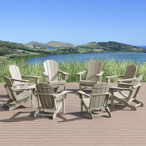 Vista 40 de WestinTrends Malibu - Juego de 2 sillas Adirondack plegables de polietileno para exteriores, color blanco