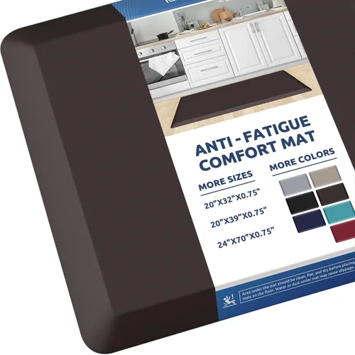 Vista 17 de KitchenClouds Alfombra de Cocina Acolchada Anti Fatiga 17.3"x28" Impermeable, Antideslizante, Alfombras de Pie y Comodidad para Escritorio/Piso