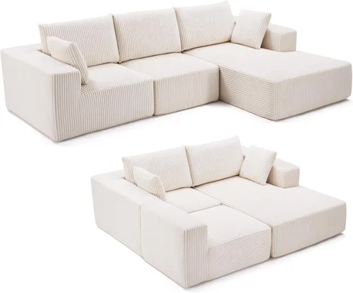 Vista 8 de Weture Sofá Seccional Modular de 108", Sofá Seccional Cloud con Asiento Profundo, Sofá Modular Moderno en Forma de L con Chaise, Sofás Tapizados