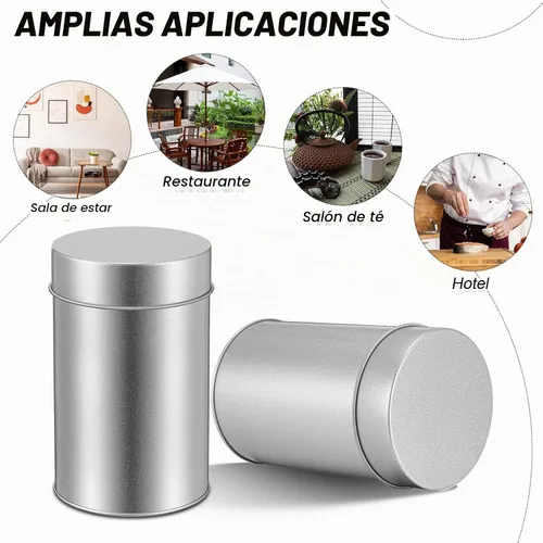 Vista 4 de Zopeal Paquete de 10 recipientes de té con tapa doble hermética de 12 onzas, recipiente para almacenamiento de té de hojas sueltas, contenedor