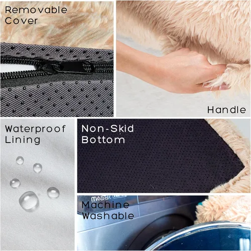 Vista 5 de Cama ortopédica jumbo para perros grandes, cama para perro de espuma viscoelástica de 7 pulgadas de grosor con funda de almohada extraíble, lavable