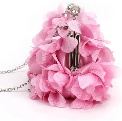 Vista 6 de Buddy - Bolso de mano de satén suave para mujer, con forma de rosa, para boda, fiesta