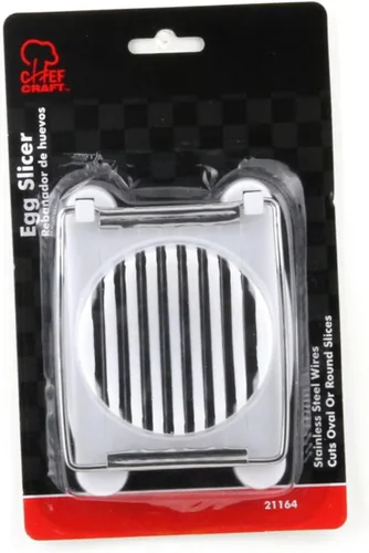 Vista 2 de Chef Craft Básico plástico cortador de huevos, 4 pulgadas de longitud 8 alambres de acero inoxidable, blanco