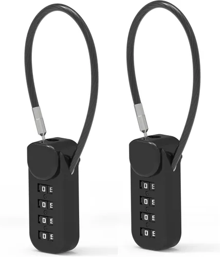 Vista 11 de Candado de combinación pequeña, candados de cable con combinación, candados para casillero, cerradura de cable combinada para equipaje, maleta
