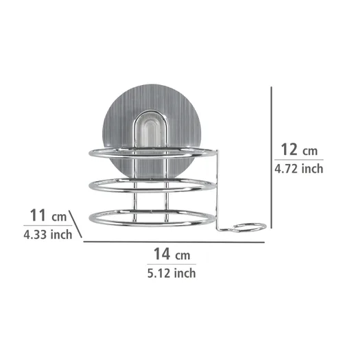 Vista 5 de WENKO Osimo - Soporte para secador de pelo, 5 x 4.7 x 4.3 pulgadas, cromado