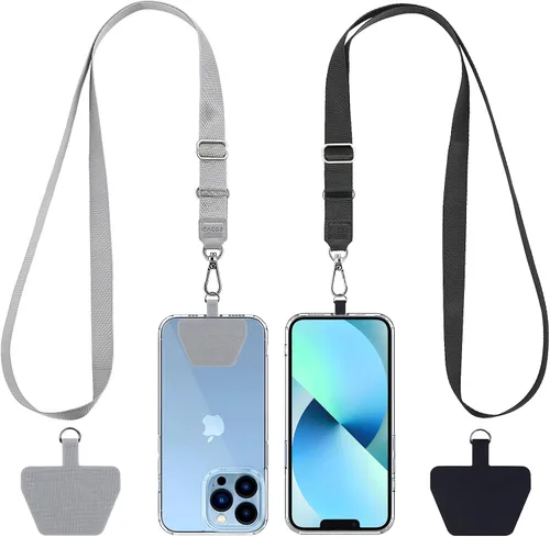 Vista 14 de CACOE Cordón para Teléfono 2 Piezas Correa Ajustable para el Cuello, 4 Piezas Parches, Cordones para Teléfono de Poliéster Multifuncionales