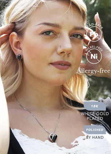 Vista 3 de Leafael - Aretes de tuerca de cristal con piedra natal de corazón infinito para mujer, joyería en tono plateado para niñas, regalos de cumpleaños