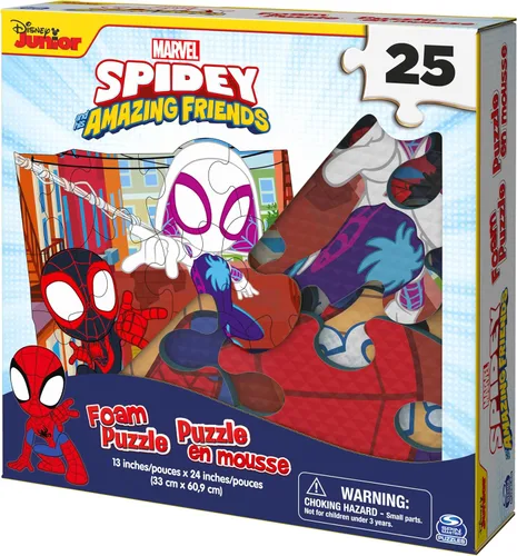 Vista 5 de Spin Master Games, Marvel Spidey and His Amazing Friends - Rompecabezas de espuma esponjosa, 25 piezas, juguetes de Spiderman, para edades de 4 años