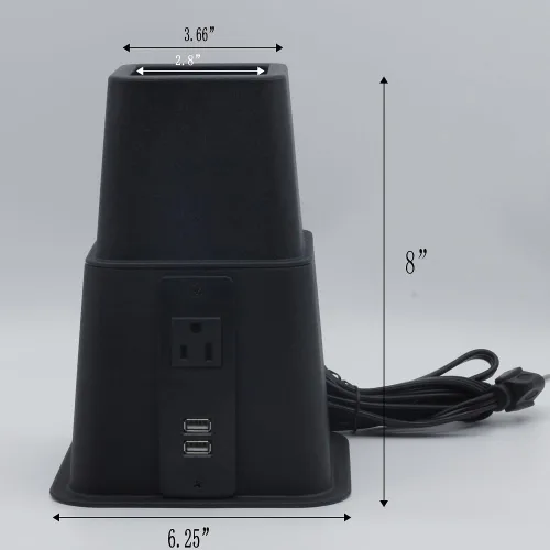 Vista 6 de HomeRoots Juego de 8 elevadores ajustables de plástico resistente de 3, 5 u 8 pulgadas para cama, muebles, sofá, mesa y silla, color negro eléctrico