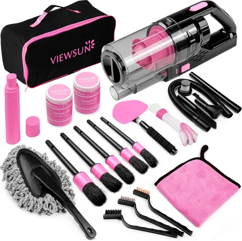 Vista 2 de Viewsun Kit de limpieza de coche 38PCS, suministros completos de limpieza de automóviles para limpieza profunda