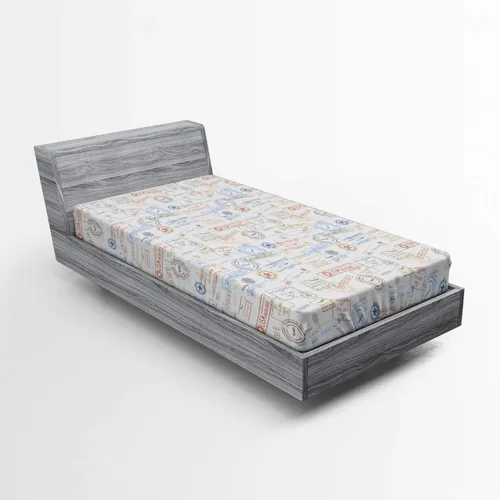 Vista 35 de Ambesonne Sábana bajera africana, estampado abstracto de líneas únicas, funda de cama con bolsillo profundo elástico para mayor comodidad