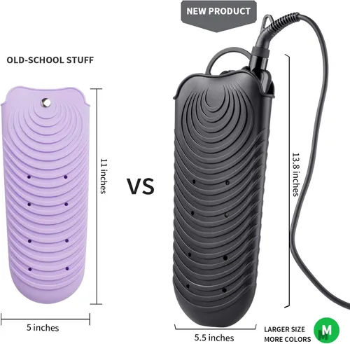 Vista 2 de ZAXOP Funda de silicona resistente al calor para plancha plana, rizador, herramientas de pelo caliente (negro)
