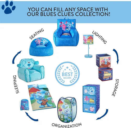 Vista 9 de Nickelodeon Blues Clues Silla para platillos plegable para niños de 19" con cojín, a partir de 3 años, poliéster
