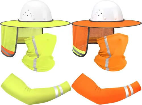 Vista 13 de SATINIOR 8 unidades de sombrero duro de ala completa para el sol, protección solar, protección para el cuello, polaina para el cuello, bufanda