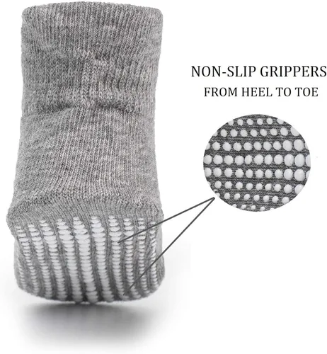 Vista 3 de Zaples - Calcetines altos hasta el tobillo para bebé con base antideslizante, unisex