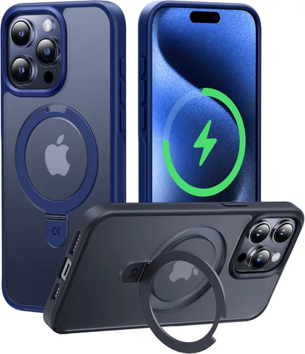 Vista 48 de CASEKOO - Funda diseñada para iPhone 14 Pro con soporte magnético invisible [protección contra caídas de grado militar] [compatible con MagSafe]