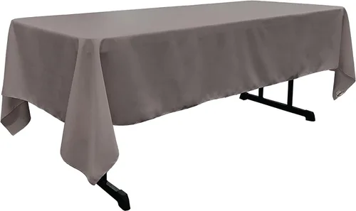 Vista 153 de LA Linen Mantel rectangular lavable de popelín de poliéster, resistente a las manchas y a las arrugas, cubierta de mesa 60x84, mantel de tela