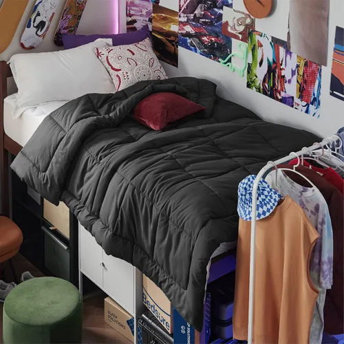 Vista 45 de Bedsure - Relleno de edredón acolchado tamaño Queen Plus, para todas las estaciones, ropa de cama alternativa de plumón GentleSoft, con 8 pestañas