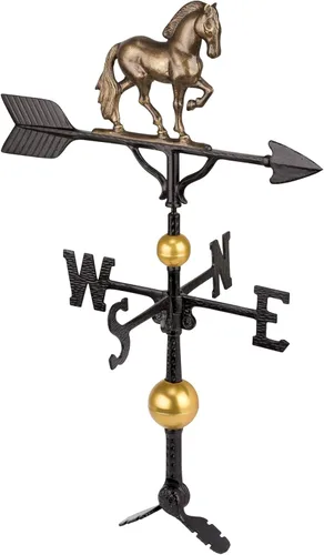 Montague Metal Products - Veleta de caballo 3D de aluminio de lujo - Decoración de metal para techo de paletas de viento - Soporte incluido (4 para