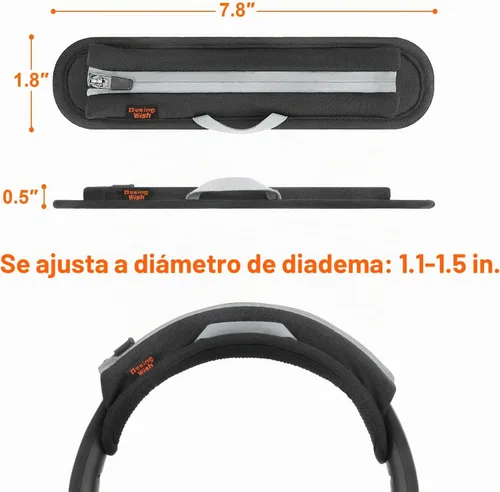 Vista 8 de Funda universal de repuesto para diadema de auriculares, funda de cojín para diadema compatible con Sony, Bose, Beats, JBL Protector de banda
