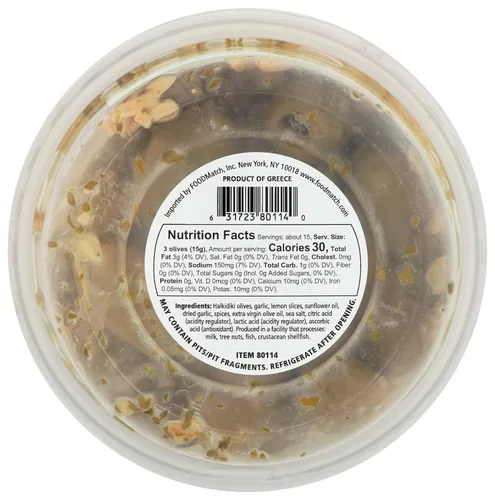 Vista 2 de MEDITERRANEAN MARKET BY DIVINA Aceitunas de ajo y limón marinadas sin hueso, 8.1 onzas
