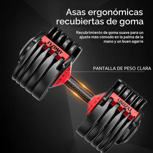 Vista 6 de TYZDMY - Juego de mancuernas ajustables de 2, juego de mancuernas de peso libre, juego de mancuernas ajustables, par de 52.5 lbs 105 lbs, 15 en 1
