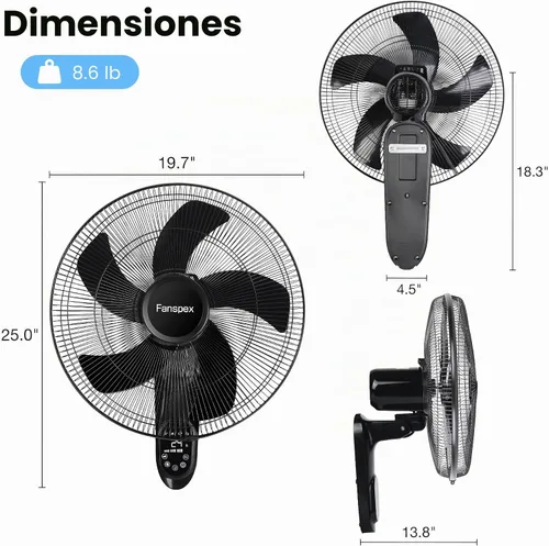 Vista 2 de Fanspex Ventilador montado en la pared de 18" para el invernadero