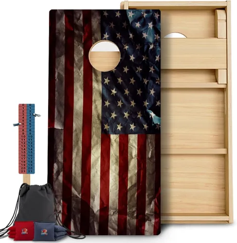 Vista 116 de BackYardGamesUSA Juego de tablas de Cornhole Pro Fabricado en Estados Unidos Abedul báltico 3/4 Sin rebote Patas triples gruesas Dos 2