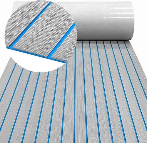 Vista 12 de Alfombra de espuma EVA para cubierta de 94 x 45/35/16 de teca sintética, antideslizante, autoadhesiva, tapete de espuma para lanchas de motor