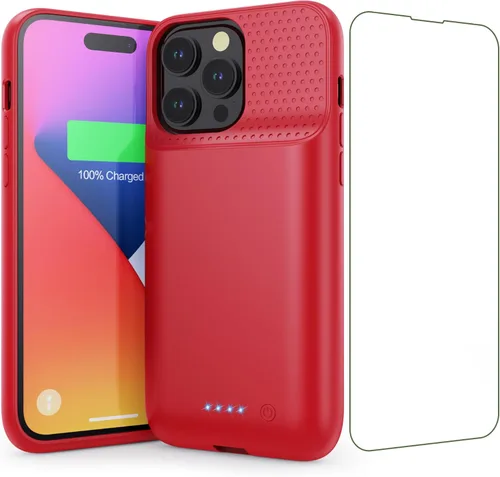 Vista 8 de Funda de batería para iPhone 14 Pro Max, 14 Plus y 13 Pro Max, funda de carga inteligente recargable real de 8600 mAh, batería protectora portátil