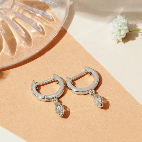 Vista 5 de PAVOI 14K Gold Plated S925 Sterling Silver Post Lightweight DropDangle Huggie Earrings for Women Religious Ornament Cross, Evil Eye, Clover, Celtic