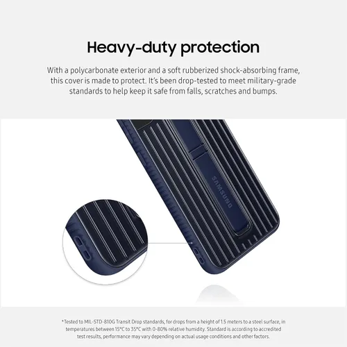 Vista 4 de Samsung Electronics - Funda protectora para Galaxy S22+, funda protectora para teléfono, 2 soportes desmontables, 2 ángulos de visión, versión