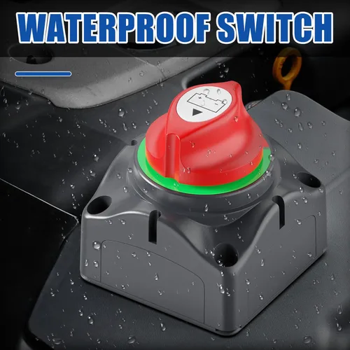 Vista 6 de Joinfworld Interruptor de desconexión de batería de 12 V-48 V, impermeable, interruptor de corte de batería marina maestro para automóvil, barco