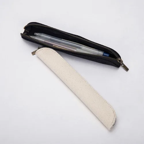 Vista 7 de Estuche de lona Cartucheras De Maquillaje Pure Color Simple Mini (Beige, S)