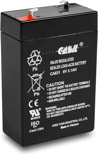Vista 10 de Casil Batería de repuesto SLA/AGM de 6V 1.3Ah - Sin mantenimiento, compatible con paneles GE Interlogix 60-914, GE Simon 3 y GE Simon XT