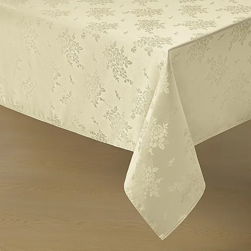 Romanstile Mantel rectangular de jacquard, resistente al agua, elegante, con patrón floral de rosa damasco, mantel decorativo de poliéster lavable