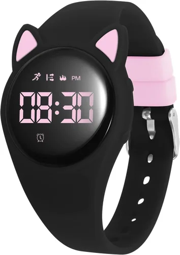Kids Watch, Digital Watch, Sport Watch with Alarm Clock, Stopwatch, Waterproof Fitness Tracker with No App for Ages 5-12 Children (MEHeipin-Black