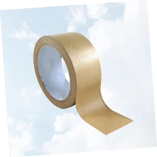 Vista 3 de Ciieeo Cinta adhesiva marrón para decoración marrón, cinta adhesiva reforzada, cinta autoadhesiva de papel Kraft, cinta de sellado de cartón