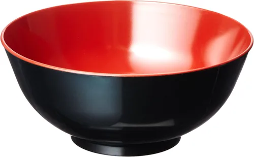 JapanBargain 2396 - Tazón grande de sopa de plástico estilo japonés para fideos Udon Pho, pasta de cereales, sopa, 52 onzas, color negro y rojo