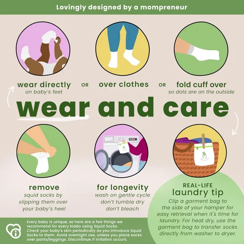 Vista 8 de squid socks Calcetines de viscosa de bambú 0-6M, 6-12M, 12-24M y 2T-3T Calcetines que se mantienen puestos