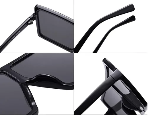 Vista 5 de JUSLINK Gafas de sol cuadradas de gran tamaño para mujer modernas y planas