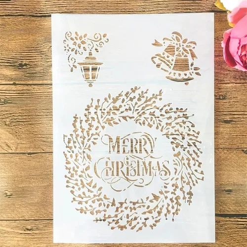 Vista 20 de TIAMECH Plantilla de fuegos artificiales reutilizable A4 para pintar, plantilla de capas de flores, arte de pared de bricolaje, muebles de madera