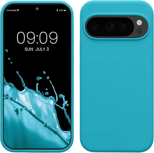 Vista 490 de kwmobile Funda Compatible con Google Pixel 6 Pro - Funda de teléfono de silicona TPU con acabado suave - Azul Arrecife