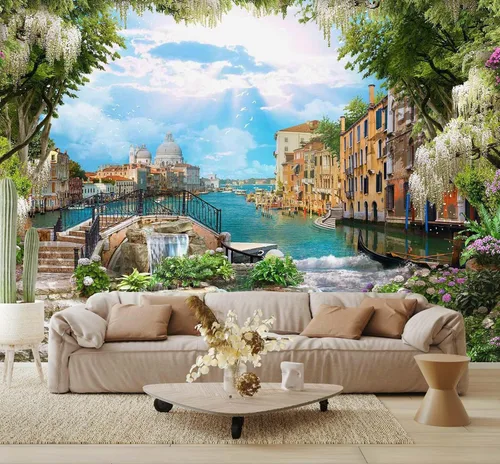 Vista 20 de Papel tapiz de bosque tropical con mural de pared de palmeras para dormitorio, sala de estar (no autoadhesivo)